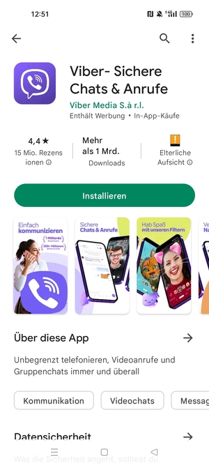 Falls Ihr Handy nicht aktualisiert ist, wählen Sie Installieren