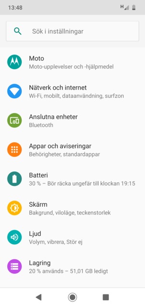 Välj Nätverk och internet