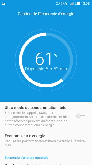 Sélectionnez Économiseur d'énergie