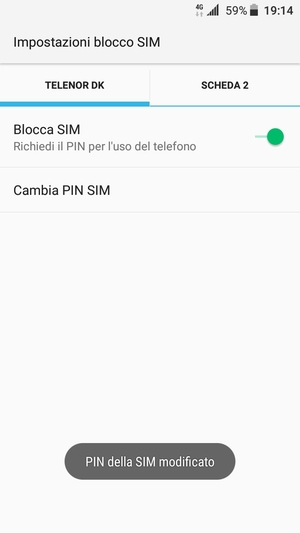 Il tuo PIN della SIM è stato modificato