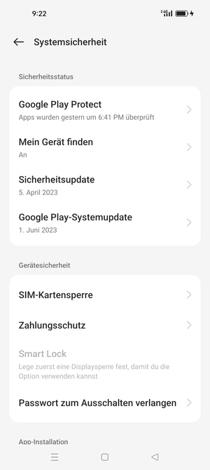 Wählen Sie  SIM-Kartensperre