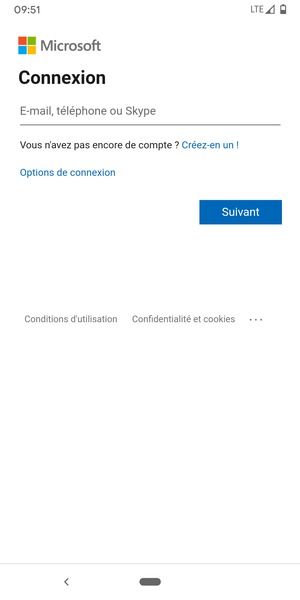 Saisissez votre adresse e-mail et sélectionnez Suivant