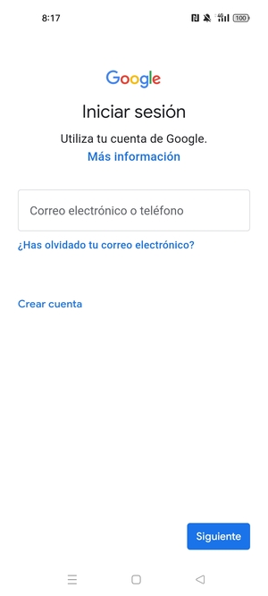 Introduzca su dirección de Gmail y seleccione Siguente
