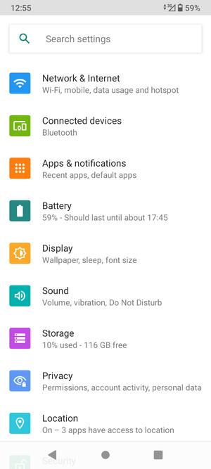 Scroll to and select Location