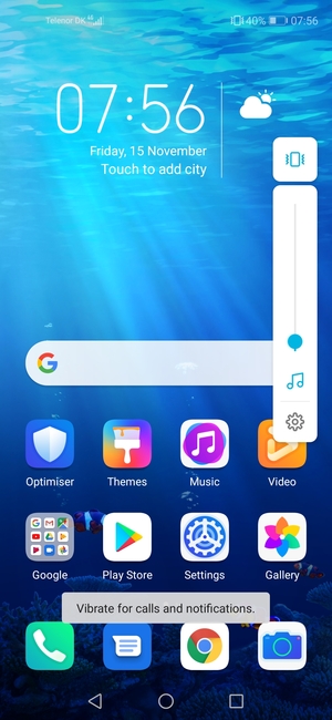 Select Vibrate to change to silent mode