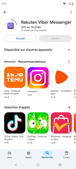 Veuillez attendre la fin de la procédure d'installation