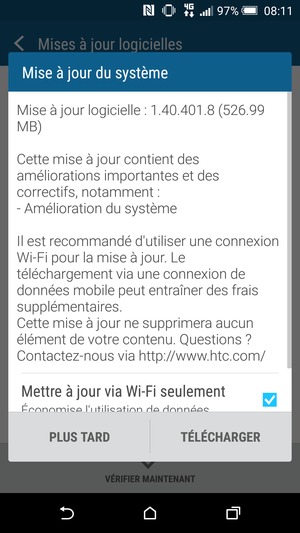 Si votre téléphone n'est pas à jour, sélectionnez TÉLÉCHARGER