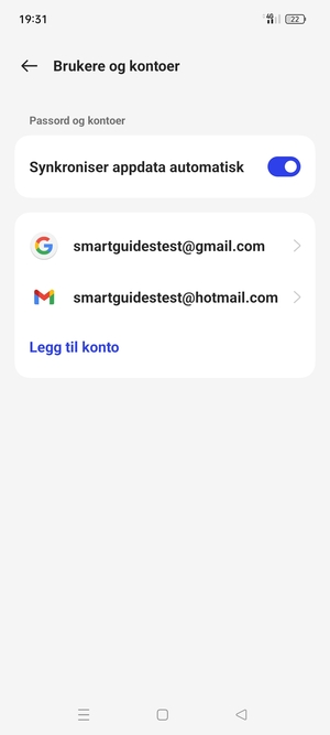 Velg din Google-konto
