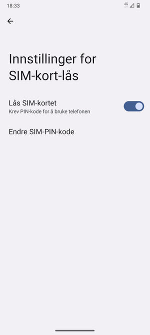 Velg  Endre SIM-PIN-kode