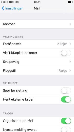 Velg Kontoer