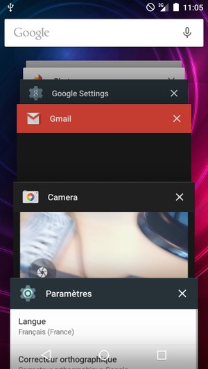 Faites glisser les applis vers la droite pour les fermer