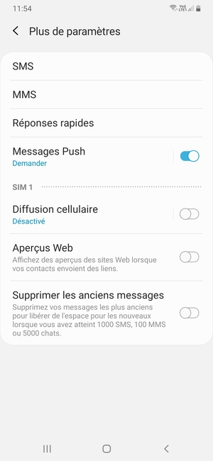 Sélectionnez SMS