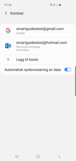 Velg din Google-konto