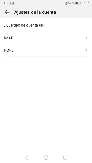 Seleccione IMAP o POP3