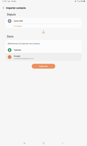Sélectionnez Importer