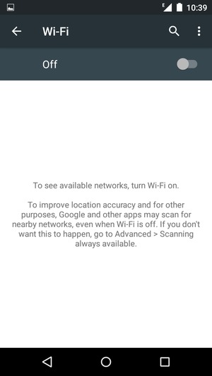 Turn Wi-Fi on