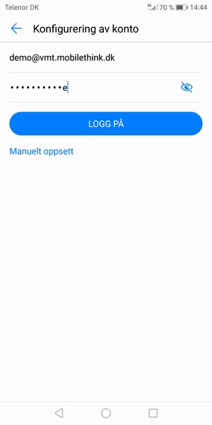 Skriv inn e-postadresse og passord. Velg LOGG PÅ