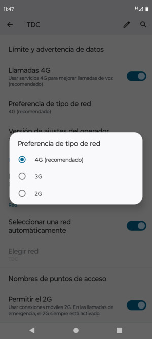 Seleccione la opción deseada