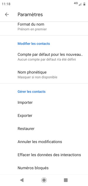 Faites défiler et sélectionnez Importer