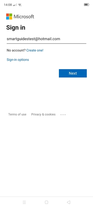 Enter your Email address and select Next
