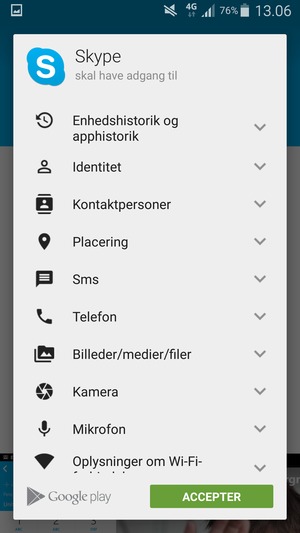 Vælg ACCEPTER