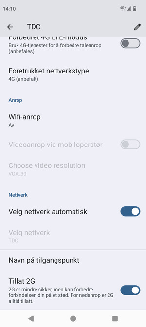 Bla til og velg Navn på tilgangspunkt