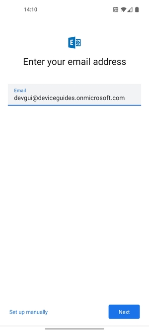 Enter your Email address and  select Set up manually