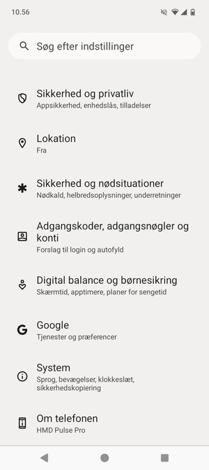Scroll til og vælg System