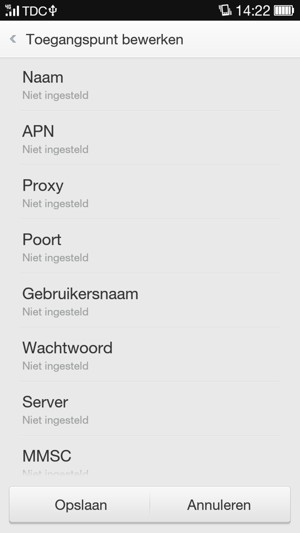 Voer internetgegevens in