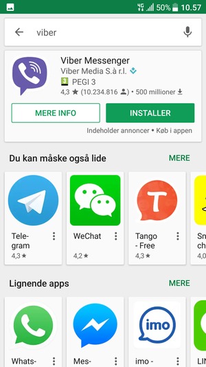 Vælg appen