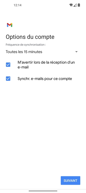 Sélectionnez SUIVANT