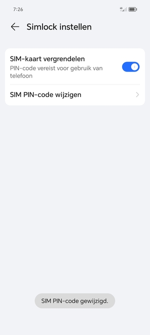 Uw SIM PIN-code is gewijzigd