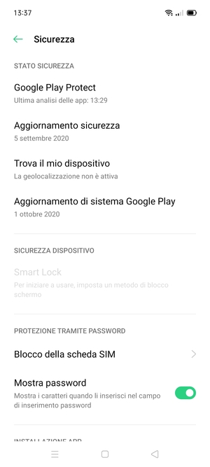 Scorri e seleziona Blocco della scheda SIM