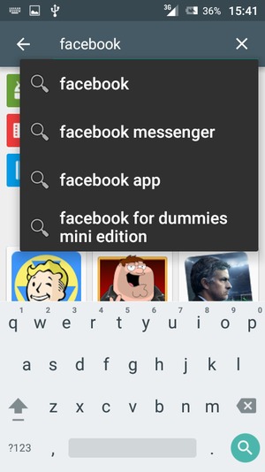 Enter the app name and select Search