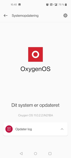 Hvis din telefon er opdateret, vil du se følgende skærmbillede