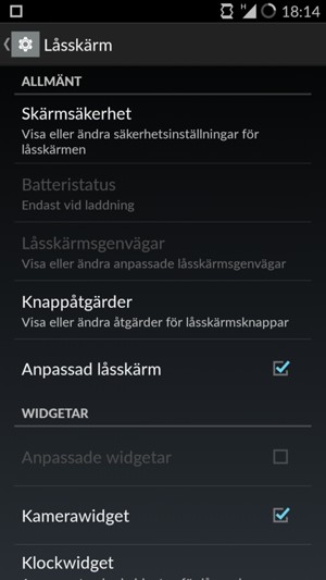 Välj Skärmsäkerhet