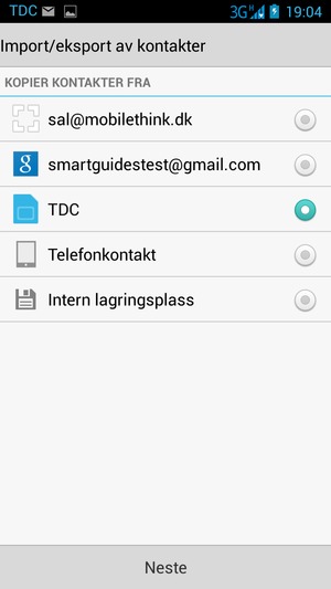 Hvis skjermen ser slik ut, velg SIM-kort og velg Neste