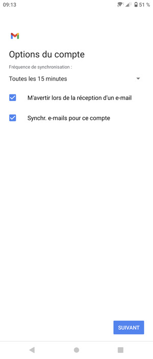 Sélectionnez SUIVANT