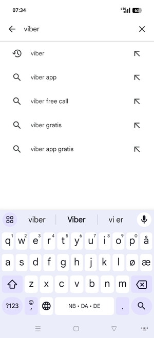 Skriv inn applikasjonsnavnet og velg Søk