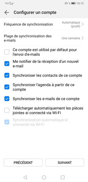 Sélectionnez SUIVANT