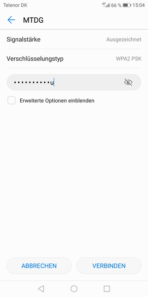 Geben Sie das WLAN-Passwort ein und wählen Sie VERBINDEN