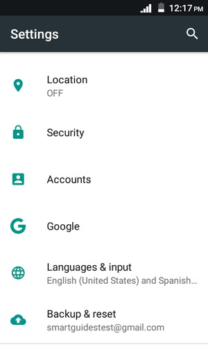 Scroll to and select  Accounts