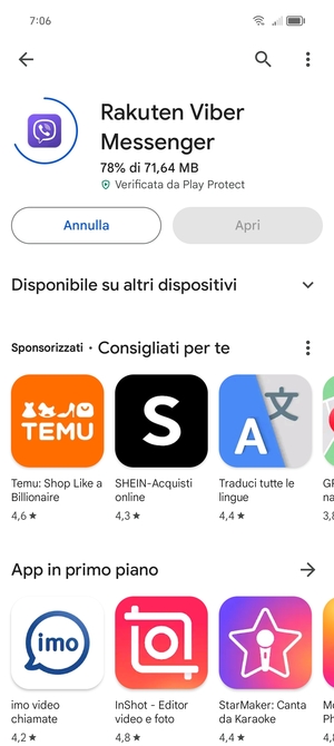 Attendi il completamento del processo di installazione