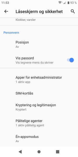 Velg SIM-kortlås