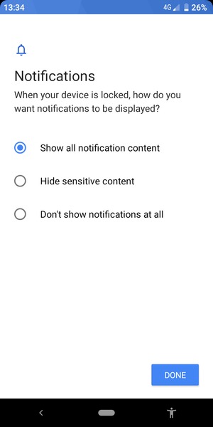 Select your preferred option and select DONE