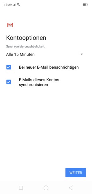 Wählen Sie WEITER