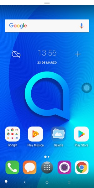 Deslice hacia abajo el menú superior