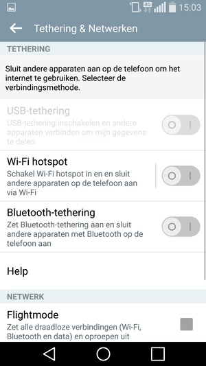 Selecteer Wi-Fi hotspot