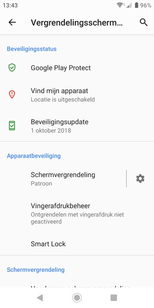 Uw telefoon is nu beveiligd met een schermvergrendeling