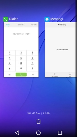 Select the Delete  icon to close all running apps